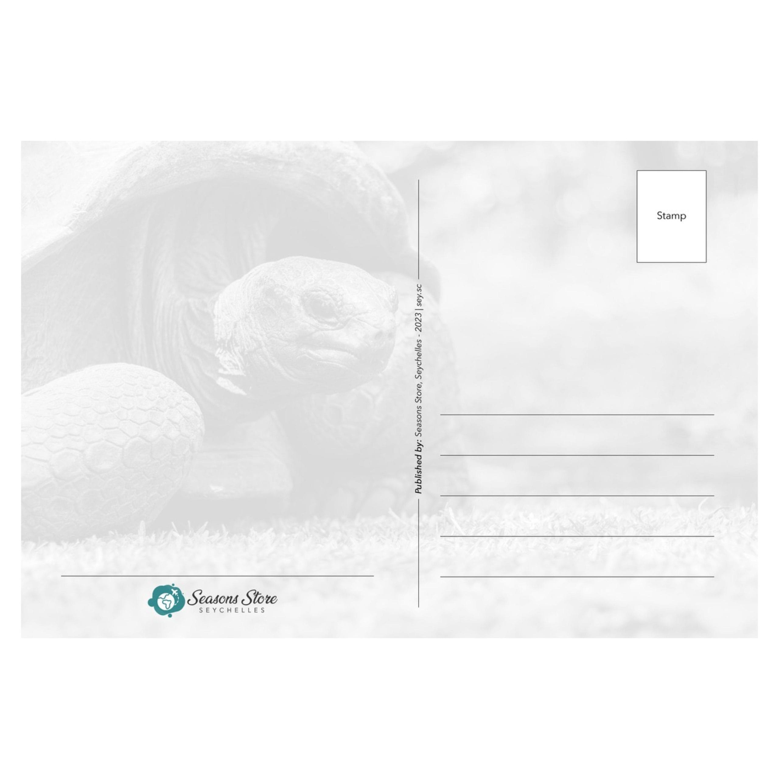 Seychelles Postcard 10cm * 15cm Aldabra Giant Tortoise Animal View (Written with Stamps) - Image 2