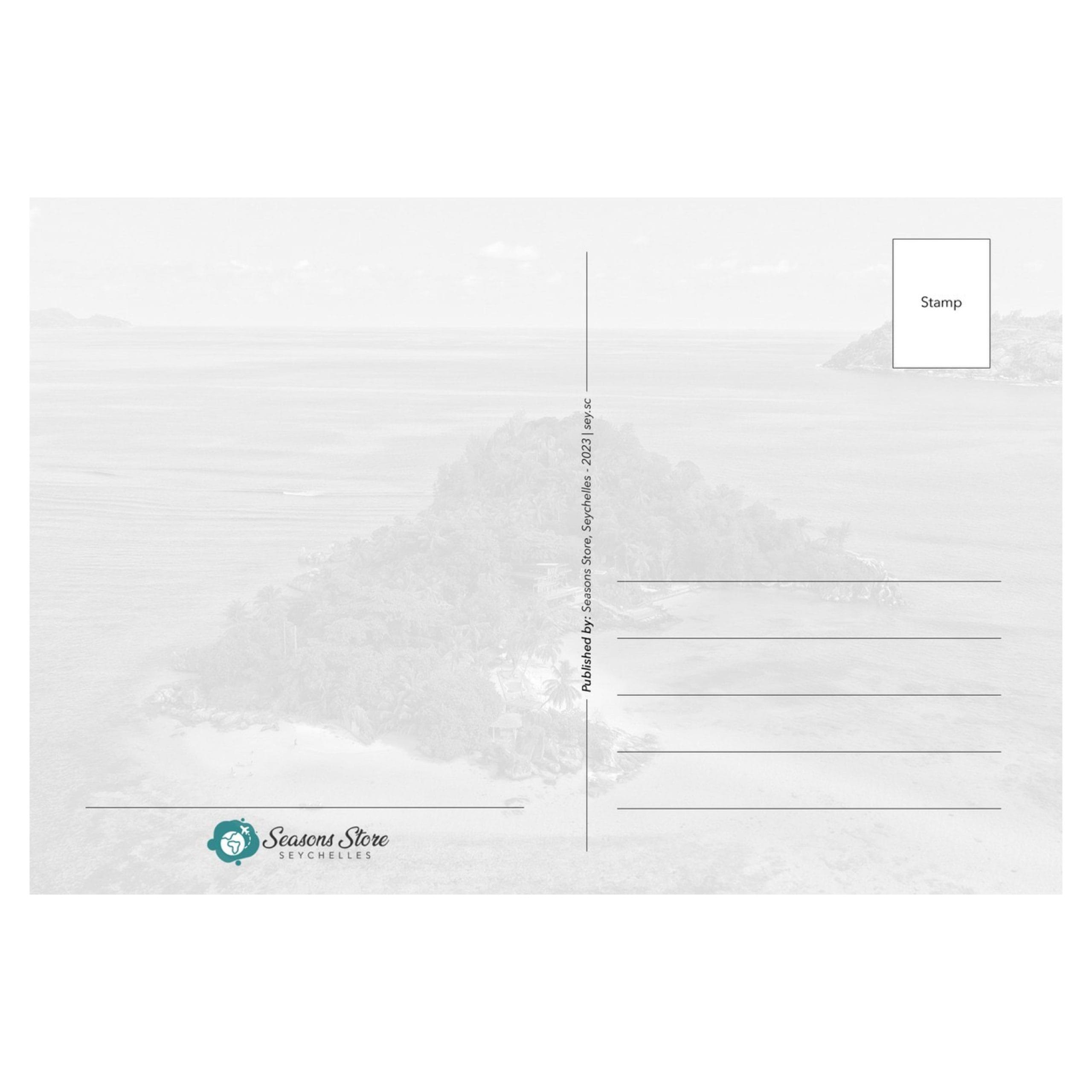 Seychelles Postcard 10cm * 15cm Small Island Ocean View (Written with Stamps) - Image 2