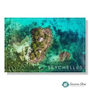 Seychelles Postcard 10cm * 15cm Panoramic Small Island Ocean View (Written with Stamps)