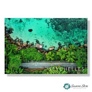 Seychelles Postcard 10cm * 15cm Panoramic Coastline Road Ocean View (Written with Stamps)